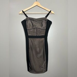 Black Halo black bodycon mini sheath sexy dress size 4 LBD cocktail party event